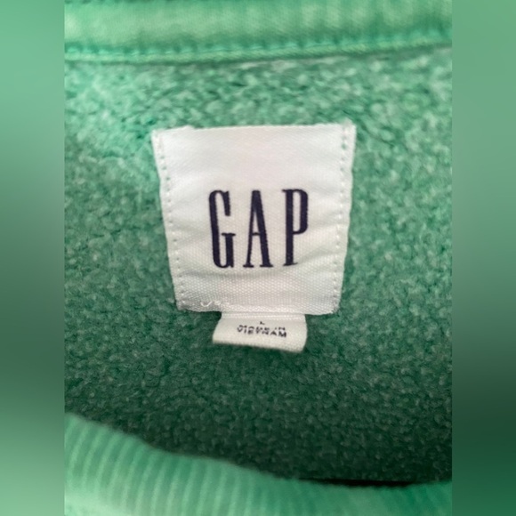 GAP Green Sweatshirt Full Length Crewneck with Logo Text in Large - Picture 3 of 5